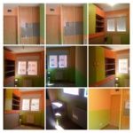 Habitacion Infantil Plastico Sideral Naranja y Esmalte Valacryl color verde con mueble -COLLAGE
