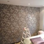 Dormitorio Papel pintado gris y plata (2)