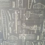 Plastico Blanco y Papel Pintado Dibujo Aviones (3)
